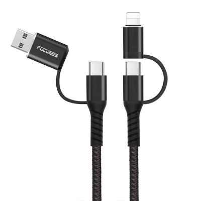 China Tangle Free 1M Fast Charging Data Cable 4 In 1 USB Cable for sale