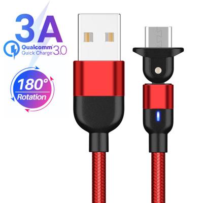 China 180 cable de carga magnético universal magnético del cable de datos de la rotación USB 3A en venta