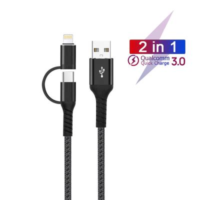 China PD 18W Fast Charger Lightning Cable 2 In 1 USB Data Transmission for sale