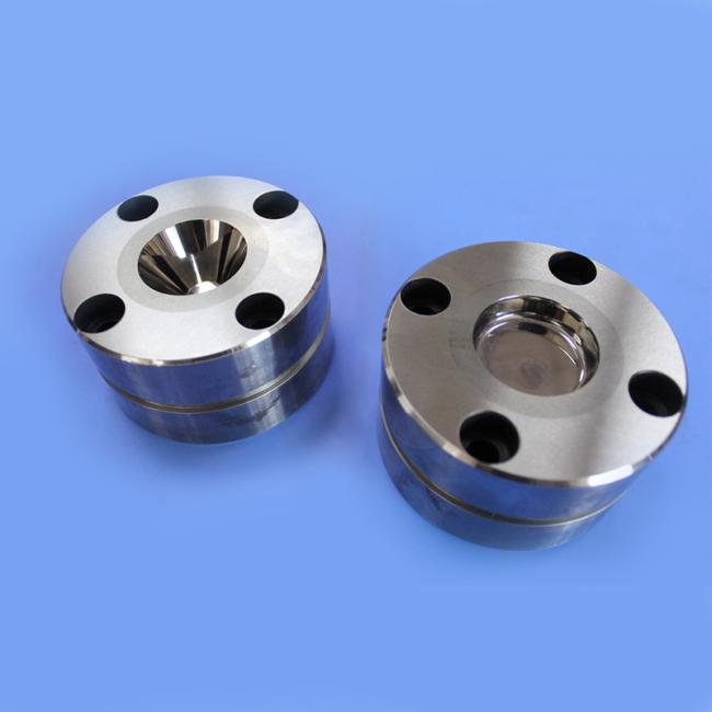 Precision tungsten carbide recess forming die and carbide mold product display