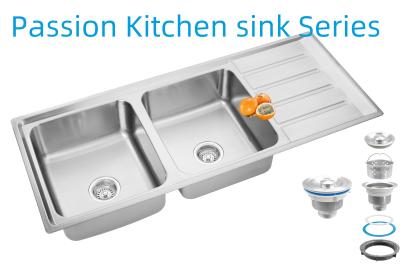 China 1200 X 500 Mm Corner Stainless Steel Kitchen Sink Rear Drain Placement for Your Restaurant Kitchen for sale