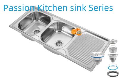China 1200 X 500 Mm Apron Stainless Steel Kitchen Sink with 0.6mm/0.8mm/1.0mm Thickness and Product Size for sale