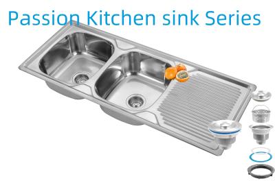 China 1200 X 500 Mm Apron Stainless Steel Kitchen Sink with 0.6mm/0.8mm/1.0mm Thickness and Product Size for sale