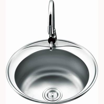 China Russian Style Brushed Round Single Bowl Kitchen Sink With Faucet 5151 4949 for sale