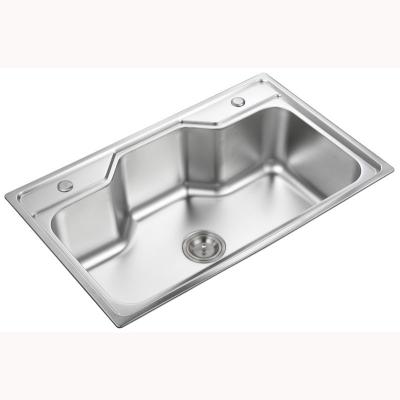 China Two Holes Electroplated SS Single Bowl Undermount Sink 800*500*230mm for sale