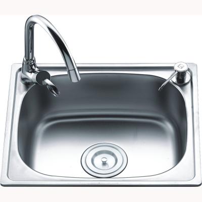 China Nickel SUS304 Polished Stainless Steel One Bowl Sink 450x390x200mm for sale