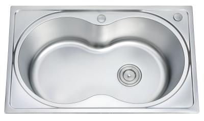 China 2 Tap Holes OEM Stainless Steel Single Bowl Sink 22 GAUGE for sale