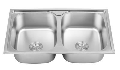 中国 反対の二重洗面器の台所の流しのステンレス鋼の一つの上の22ゲージ 販売のため