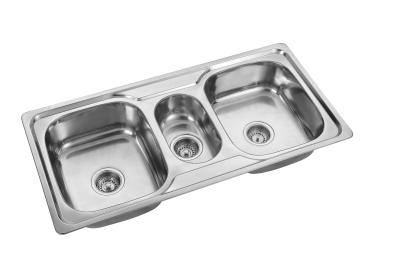 China 205mm Triple Stainless Steel 	Topmount Kitchen Sink Anti Corrosion for sale