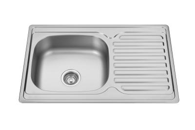 China PSON Above Counter Stainless Sink Kitchen Sink With Drainboard Anti Corrosion for sale