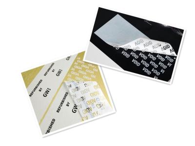 China Self Adhesive Tamper Proof Void Open Security Warranty Seal Packing Label for sale