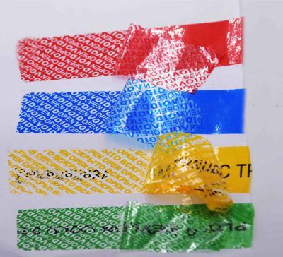 China Waterproof Self Seal Tamper Evident Security Tape For Carton Box Sealing for sale