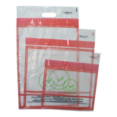 China Custom Design Plastic Security Courier Bag Bank Deposit Tamper Evident Bag for sale