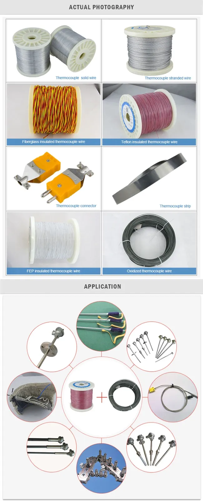 Tankii Thermocouple wire type k 0.71mm 0.51mm 0.2mm