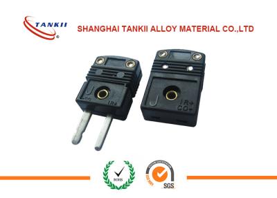 中国 熱電対の測定に使用する固体ピンが付いている標準的な黒Jのタイプ熱電対コネクターのプラグ 販売のため