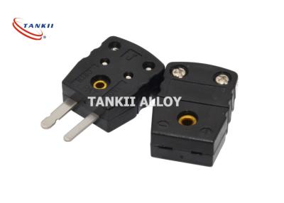 China Black Color Miniature Thermocouple Connector Type J With Iron And Constantan Pin for sale