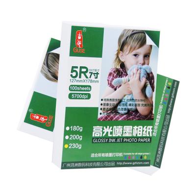 China High Glossy 230gsm 5R Photo Paper , 5 By 7 Photo Paper Cast Coated For Albums for sale