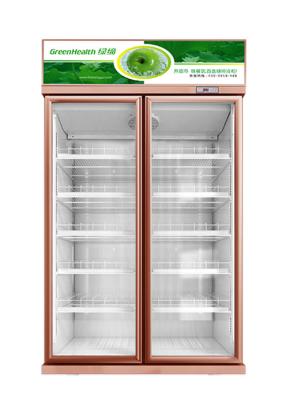 China 220V Adjustable Shelf Vertical Glass Door Beverage Cooler OEM Service for sale