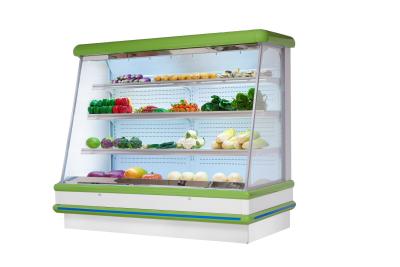 China Remote System Two Meter Long Vegetable Display Fridge Green / Black / White Color for sale