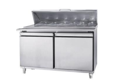 China Double Temperature Commercial Kitchen Equipment 2 Doors Chiller SS 1.5m For Hotel Kitchen for sale