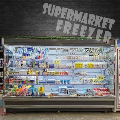 China Upright Supermarket Showcase Dairy Display Multi Deck Open Chiller Cooler for sale