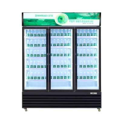 China Las bebidas frías embotellan el refrigerador de la exhibición de la bebida de Pepsi con la salud de cristal del verde de la puerta en venta
