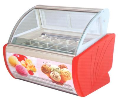 Cina 4 vassoi - congelatore dell'esposizione del gelato del controsoffitto di 20 vassoi, esposizione del congelatore di Gelato in vendita