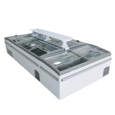 China 220V Top Open Combined Display Chest Horizontal Deep Island Freezer for sale