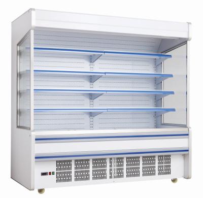 China supermarket air curtain cabinet, multideck open top display chiller, fruit and vegetable open top display cooler for sale