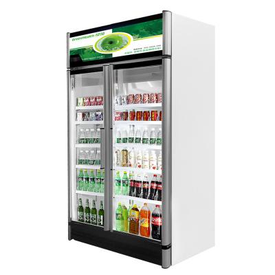 China Efficient Upright Glass Door Freezer With Lamp / Beverage Display Chiller for sale