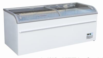 China Static Cooling Supermarket Island Freezer For Frozen Food / Grocery Store Fridge for sale