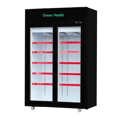 China Congelador vertical del supermercado con las puertas de cristal en el congelador de ráfaga de las ruedas en venta