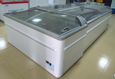 China Commercial Island Freezer -20°C - 18°C , Supermarket Island Freezer With Sliding Glass Door for sale