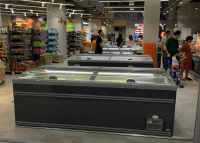 China Supermarket No Frost Island Freezers Large Glass Door Chest Display Freezer for sale