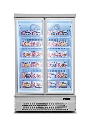 China Plug In System Commercial Display Freezer Double door Showcase for sale