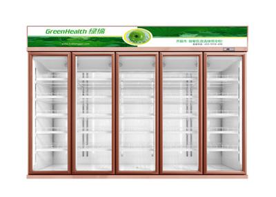 Chine Type de refroidissement de boisson de magasin du refroidisseur 5 de porte de réfrigérateur de fan en verre commerciale de congélateur à vendre