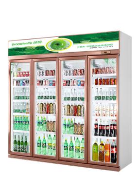 China Estilo luxuoso do congelador mais fresco de vidro comercial da exposição da bebida da porta de N à venda