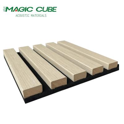 China Acoustic Aku Panel High Density 3 Side Vertical Slatted Wall Panels Customized for sale