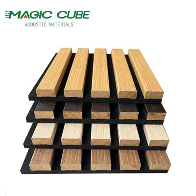 China Customized Decorative Slat Wood Panels 3 Side Wrapped Slat Wall Panel For Theatres for sale
