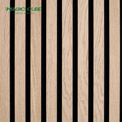 China Panel interior de madera vertical Pared de tablas de madera acústica reciclada en venta