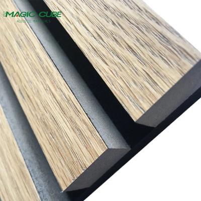 China Flame Resistant Polyester Wood Slat Wall Panel For Meeting Rooms for sale
