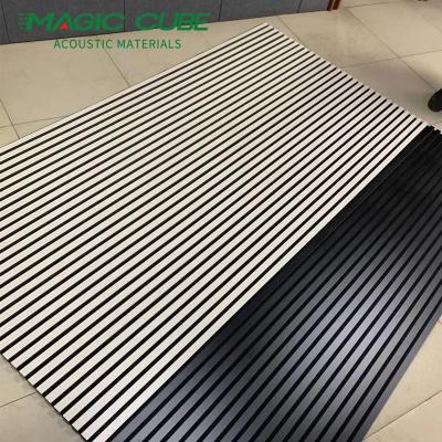 China Flame Resistant Polyester Wooden Slat Panel For Meeting Rooms for sale