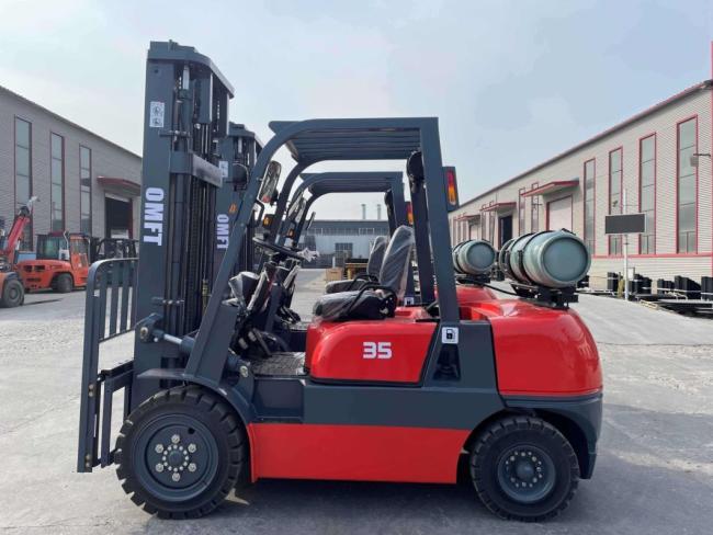 China 3.5ton Gasoline Lp Gas Dual Fuel Forklift Trucks with Side Shift Solid Tyre Toyota Technical Petrol LPG Forklift