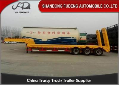 China Transport Excavator 3 Axle 40 Ft 60t Semi Low Bed Trailer for sale