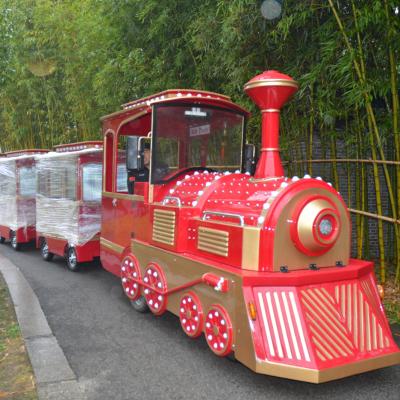 China FRP+steel China Supplier Amusement Park Guided Small Electric Trackless Tourist Tourist Train en venta
