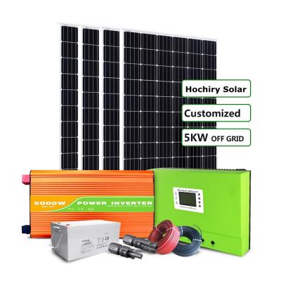 China 5kw 	El panel solar del silicio monocristalino de energía solar del sistema para el montaje casero del tejado en venta