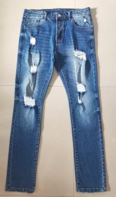 China Men Stretch Denim Pants Custom Logo Fashion Slim Trend Casual Jeans DH287852A for sale