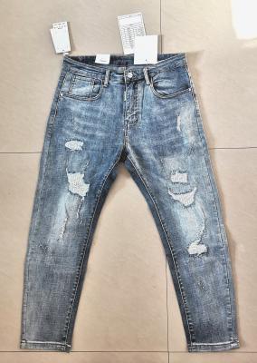 China Fashion Slim Stretch Denim Pants Custom Logo Men Trend Casual Jeans MNJN1875 for sale