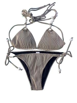 China Black Womens 2 Piece Swimsuits Female Beach Wear Bikini Bra Panty F420 Sw12 for sale