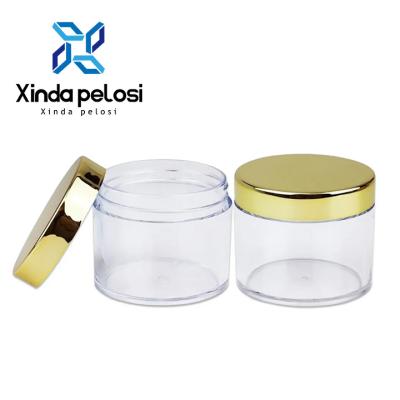 China 30ml 1 Oz Plastic Cosmetic Jars With Lids Gold  Empty Containers Biodegradable for sale